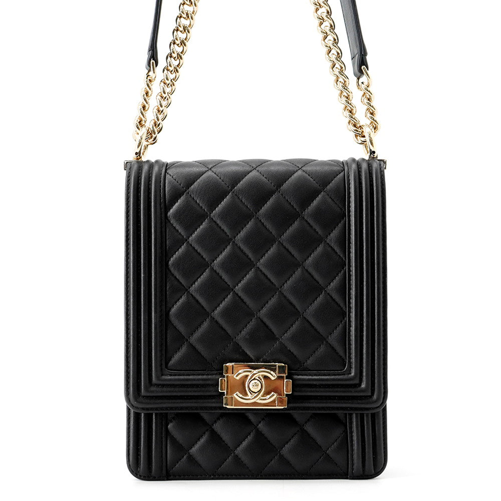CHANEL Boy Chanel Chen Shoulder BlackAS0130 Lambskin