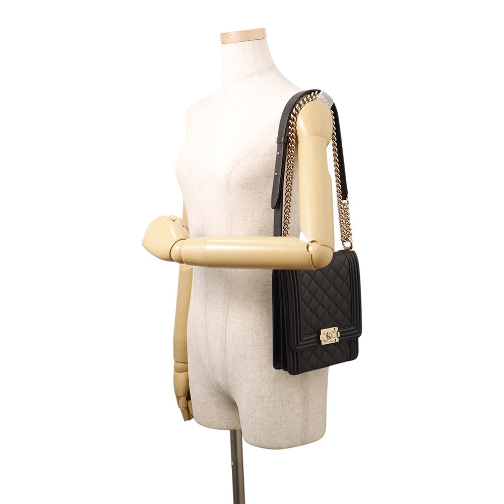 CHANEL Boy Chanel Chen Shoulder BlackAS0130 Lambskin