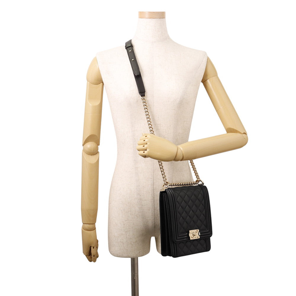 CHANEL Boy Chanel Chen Shoulder BlackAS0130 Lambskin