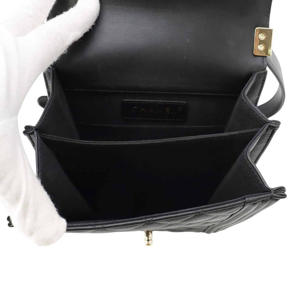 CHANEL Boy Chanel Chen Shoulder BlackAS0130 Lambskin