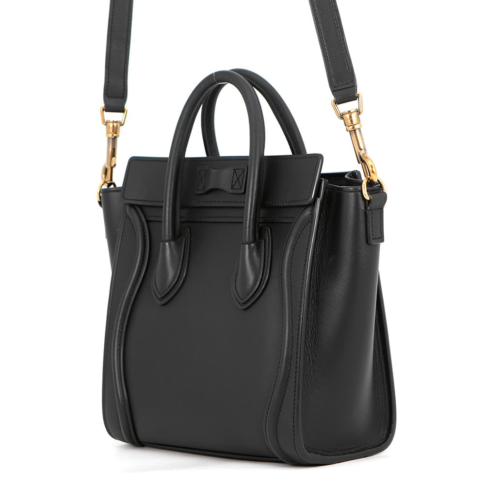 CELINE Luggage shopper Black189243 Smooth Cowhide Leather Size Nano