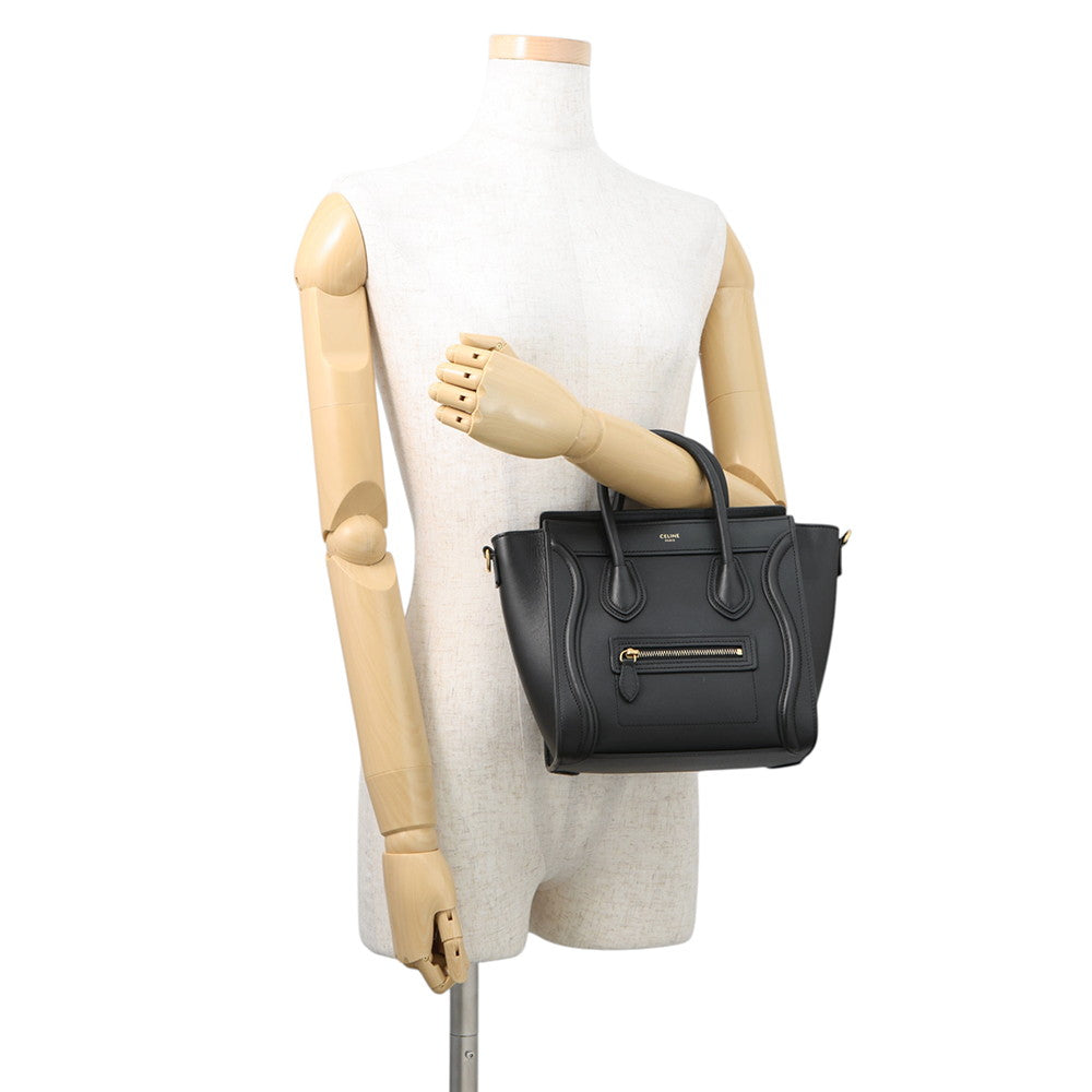 CELINE Luggage shopper Black189243 Smooth Cowhide Leather Size Nano