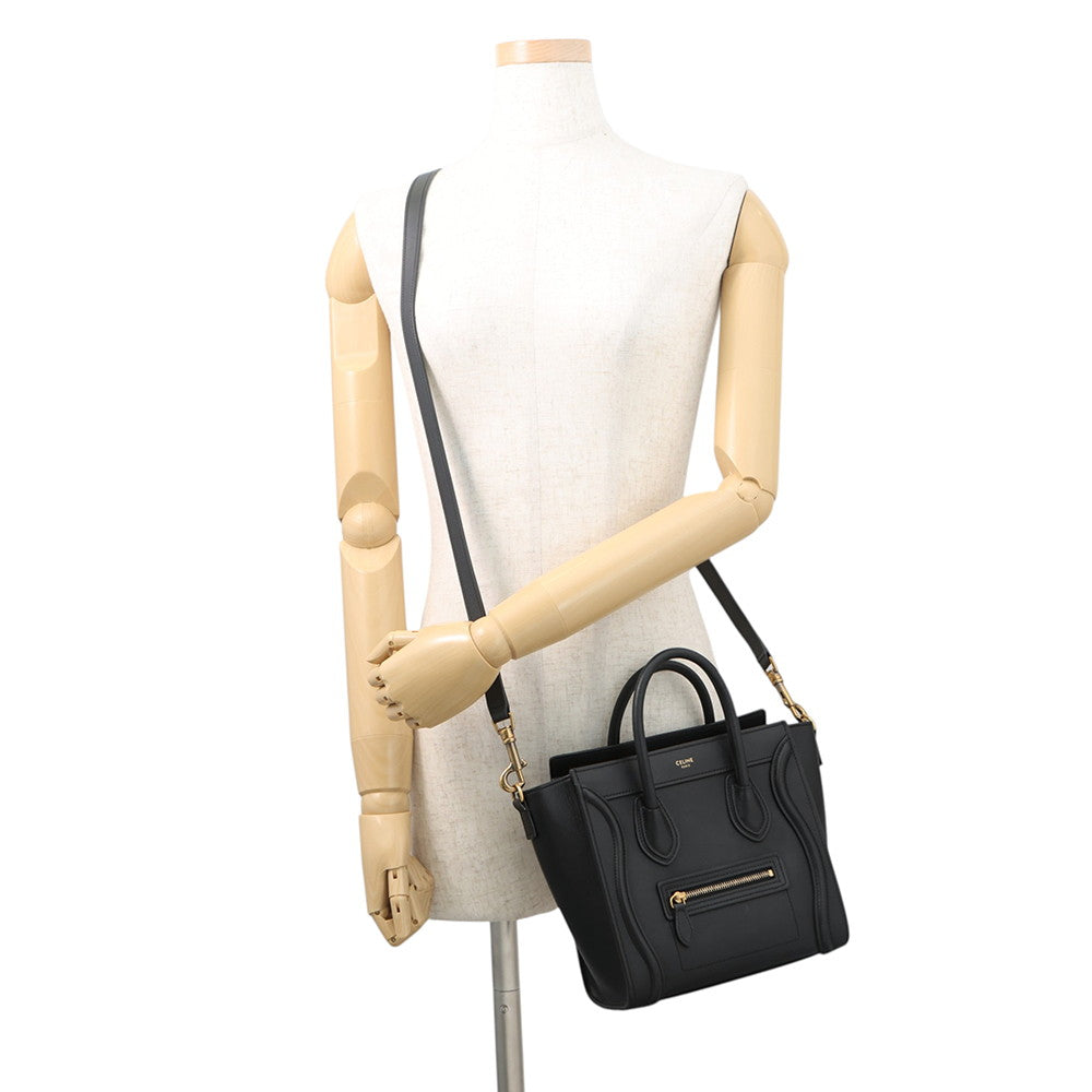 CELINE Luggage shopper Black189243 Smooth Cowhide Leather Size Nano
