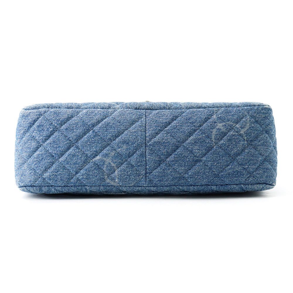 CHANEL CC Logo Matelasse WChainShoulder Blue Denim