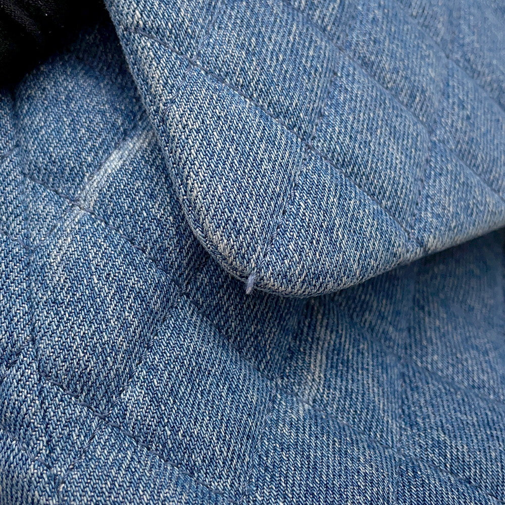 CHANEL CC Logo Matelasse WChainShoulder Blue Denim