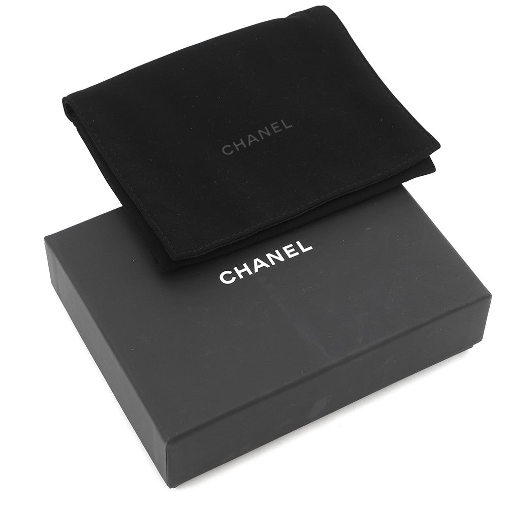 CHANEL Matelasse Kiss Lock Chain Wallet Black Leather