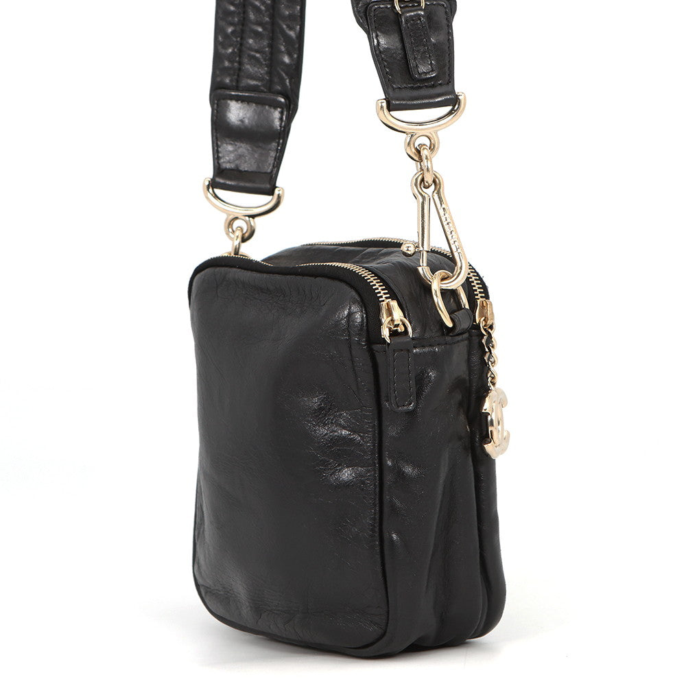 CHANEL Mini Shoulder Bag Black Leather