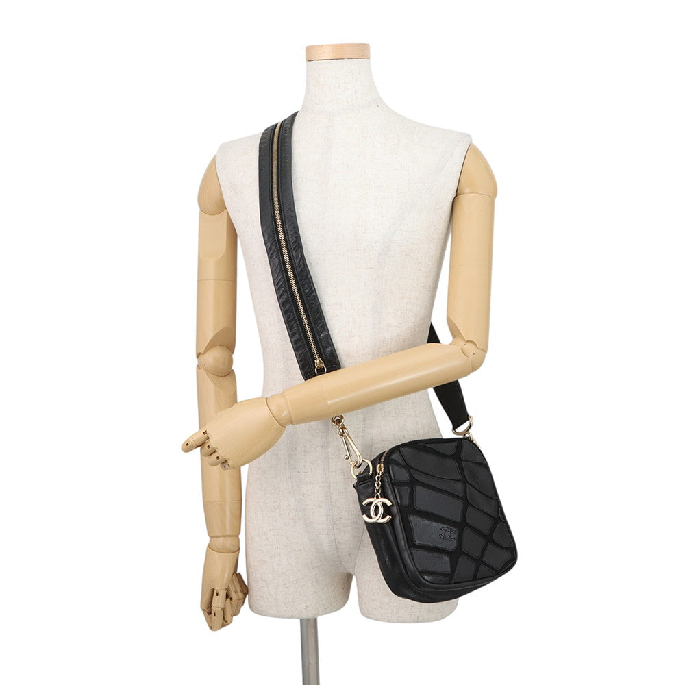 CHANEL Mini Shoulder Bag Black Leather