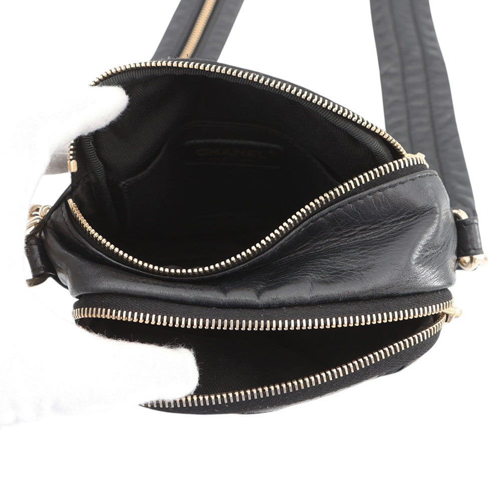 CHANEL Mini Shoulder Bag Black Leather