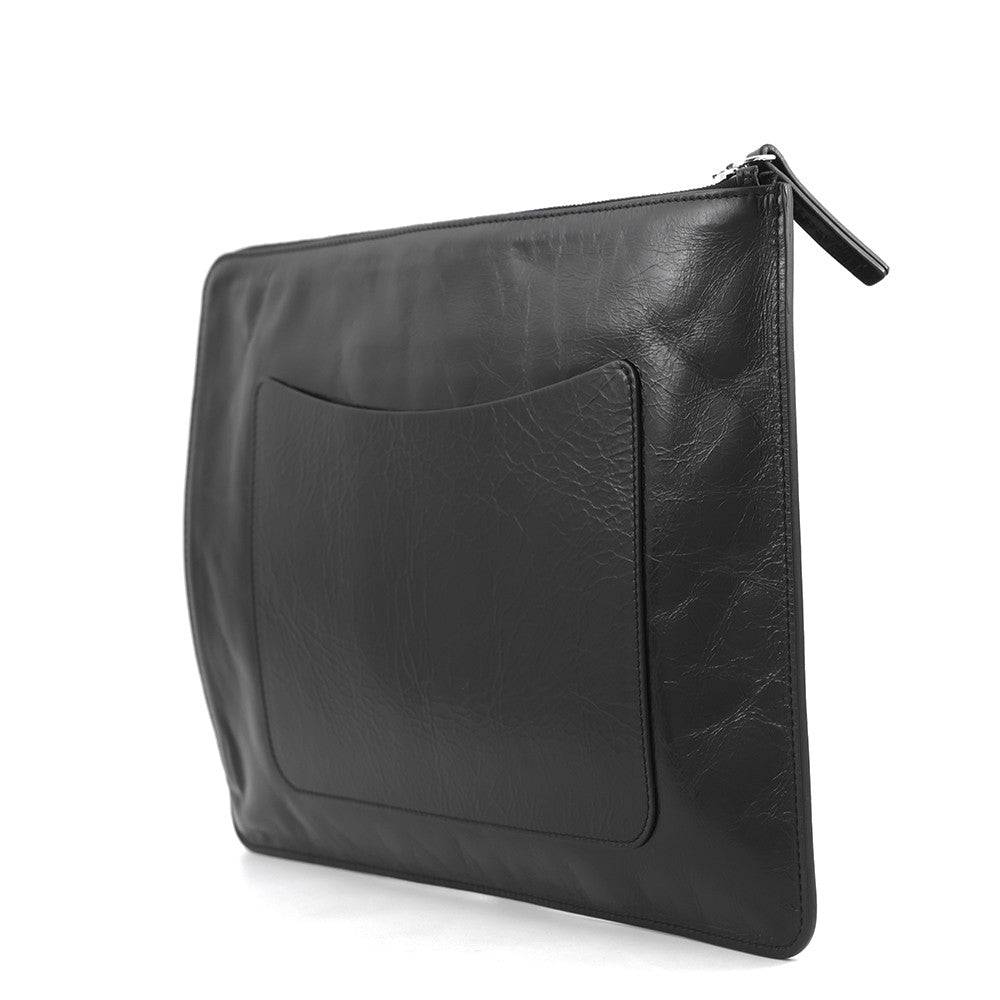 CHANEL Clutch Bag Black Leather