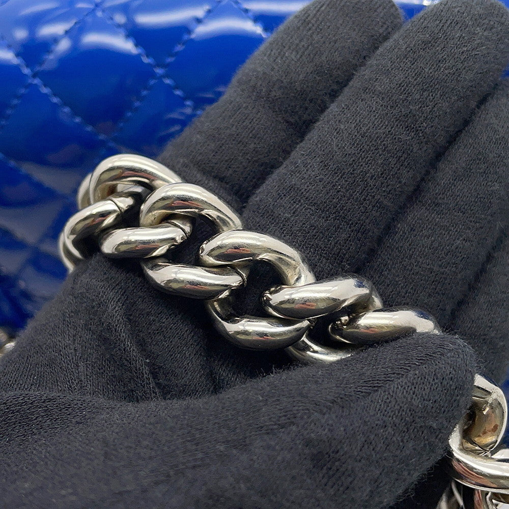 CHANEL Boy Chanel ChainShoulder Bag BlueA67086 Patent Leather Size 25