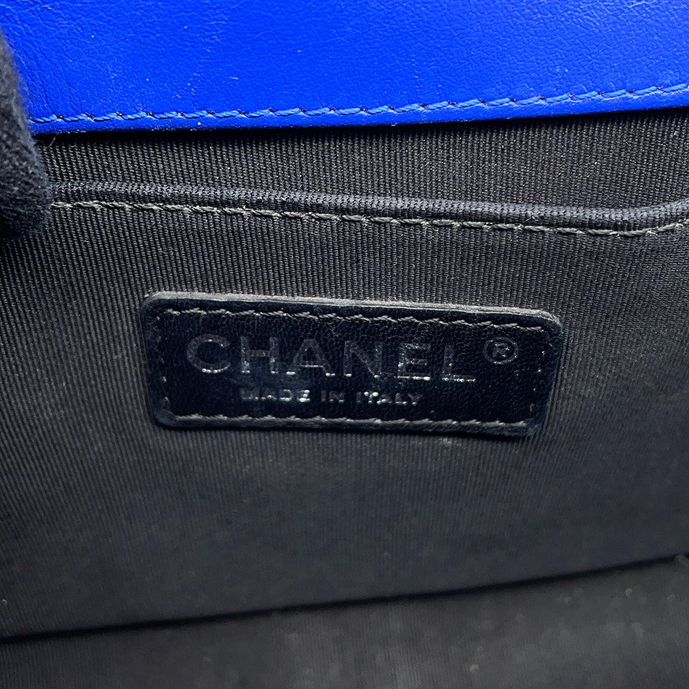 CHANEL Boy Chanel ChainShoulder Bag BlueA67086 Patent Leather Size 25