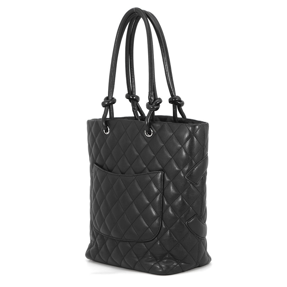 CHANEL Cambon line Tote Bag Black/PinkA25167 Lambskin Size Medium