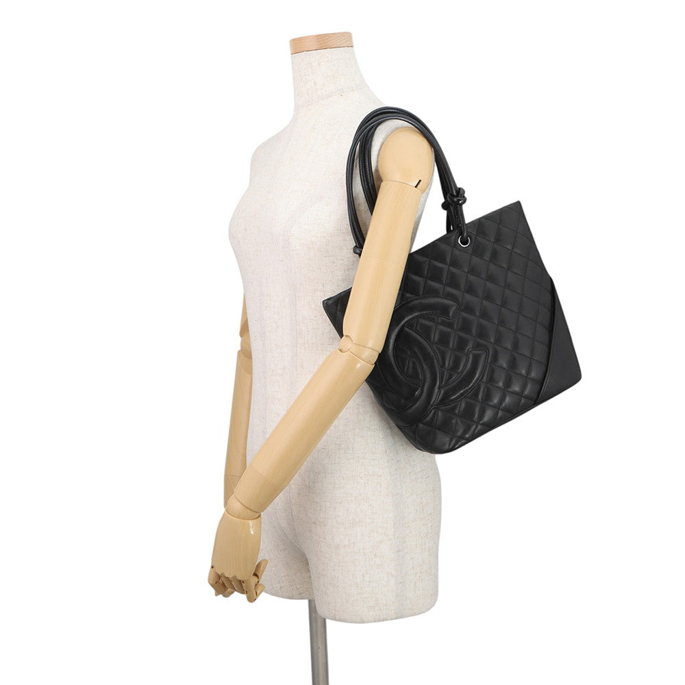 CHANEL Cambon line Tote Bag Black/PinkA25167 Lambskin Size Medium