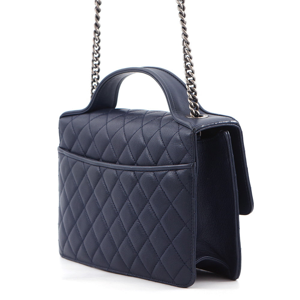 CHANEL CC University Chain Shoulder Bag NavyA93537 Leather