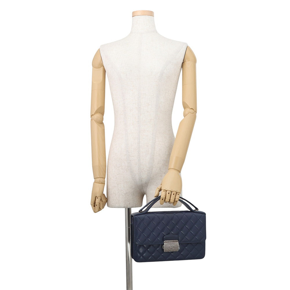 CHANEL CC University Chain Shoulder Bag NavyA93537 Leather