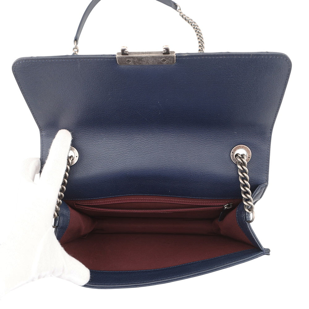 CHANEL CC University Chain Shoulder Bag NavyA93537 Leather