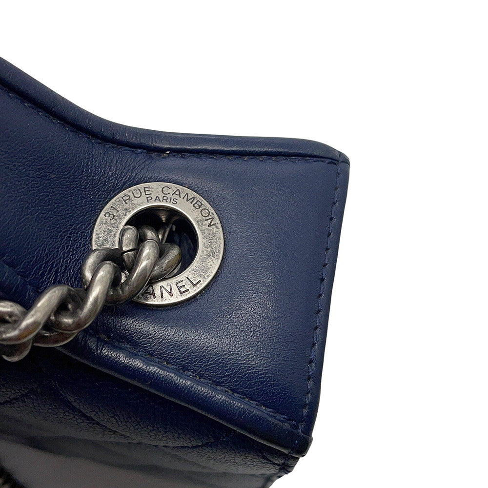 CHANEL CC University Chain Shoulder Bag NavyA93537 Leather
