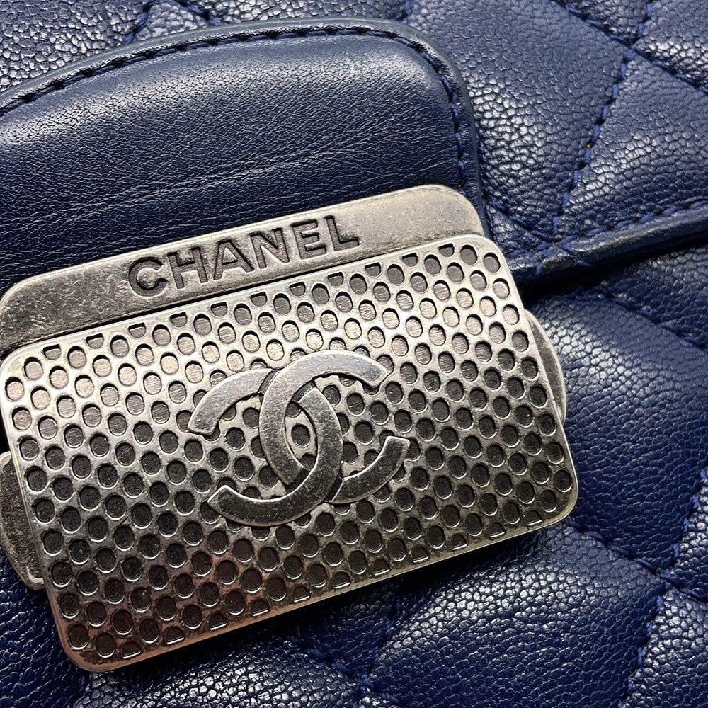 CHANEL CC University Chain Shoulder Bag NavyA93537 Leather