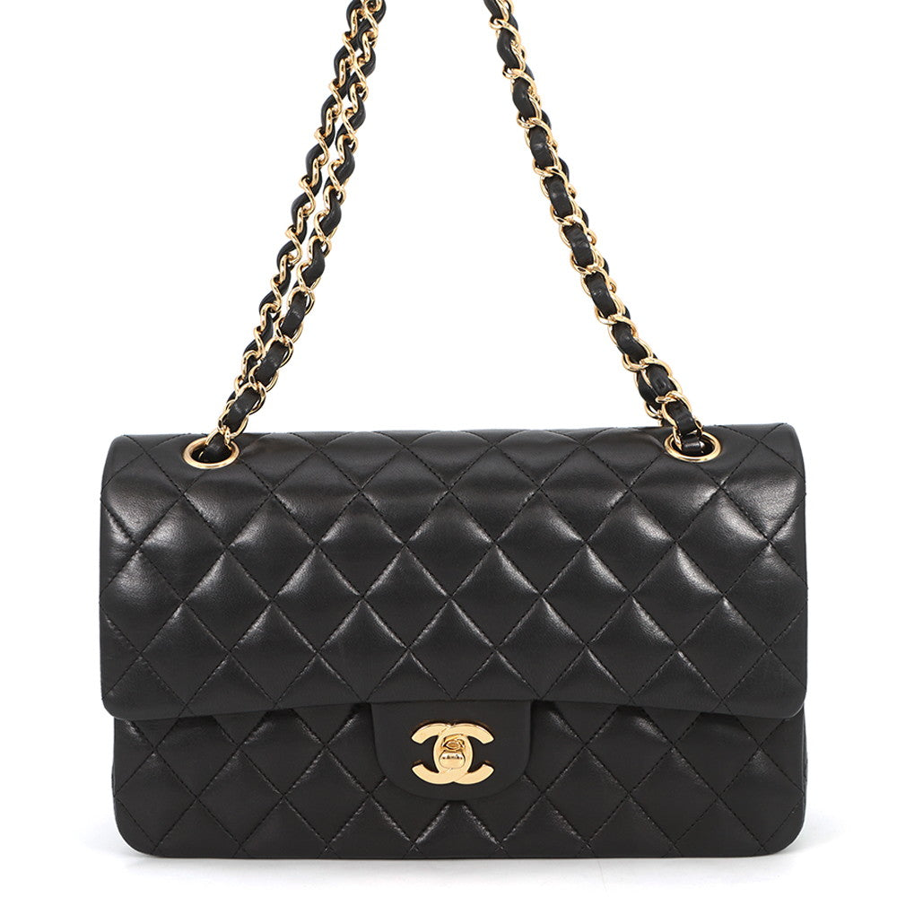 CHANEL Matelasse Double Flap ChainShoulder Bag Black/RedA01112 Lambskin Size 25