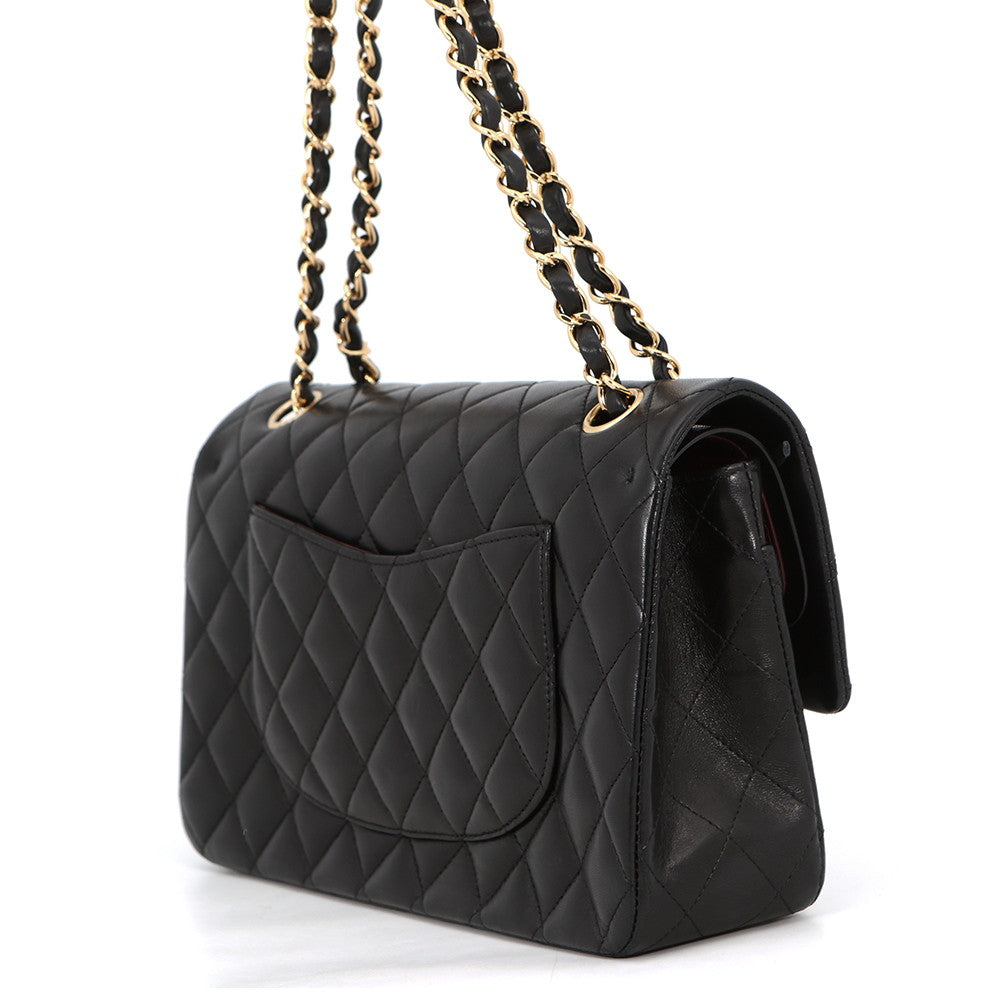 CHANEL Matelasse Double Flap ChainShoulder Bag Black/RedA01112 Lambskin Size 25