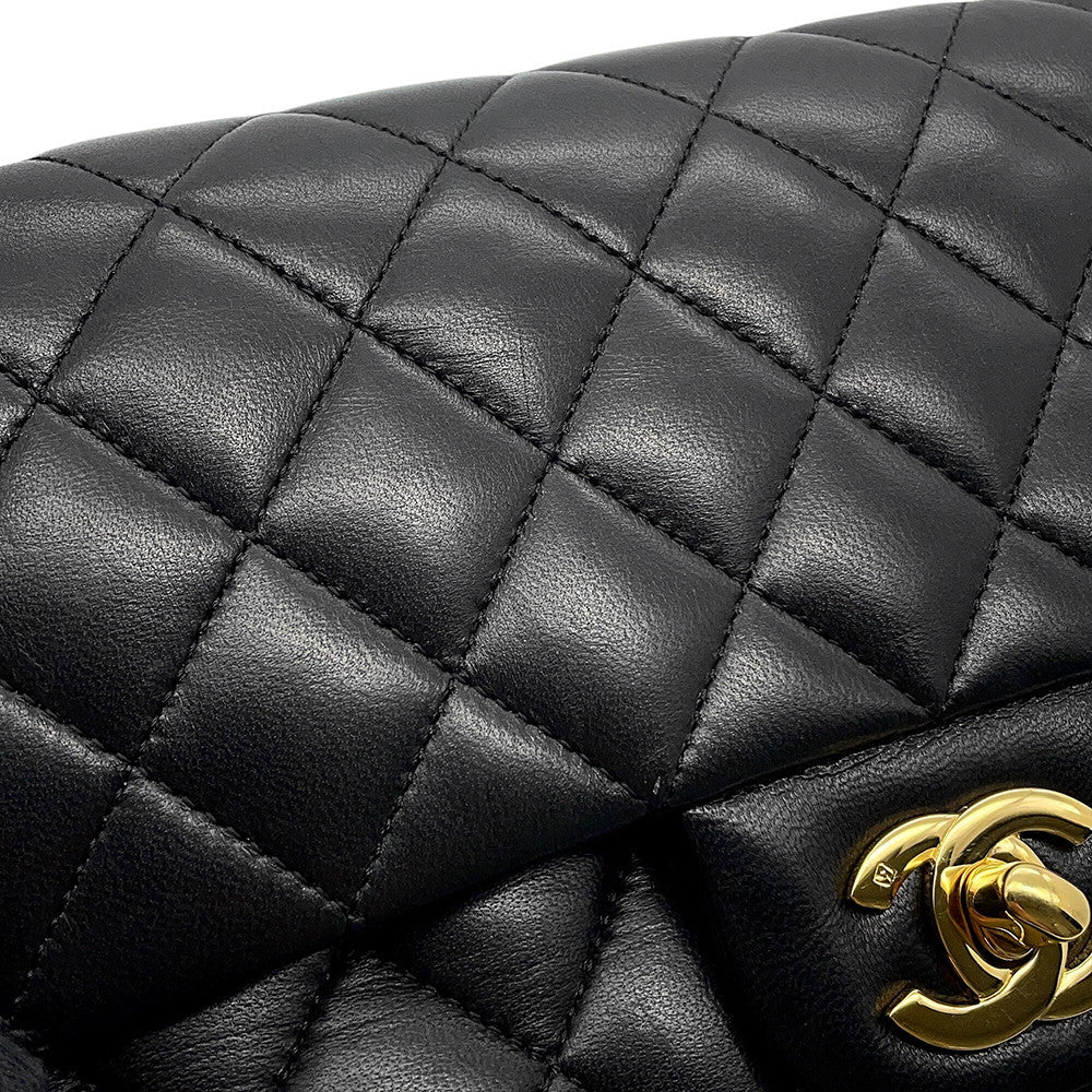 CHANEL Matelasse Double Flap ChainShoulder Bag Black/RedA01112 Lambskin Size 25
