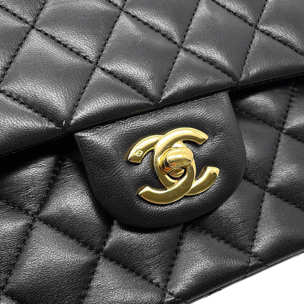CHANEL Matelasse Double Flap ChainShoulder Bag Black/RedA01112 Lambskin Size 25
