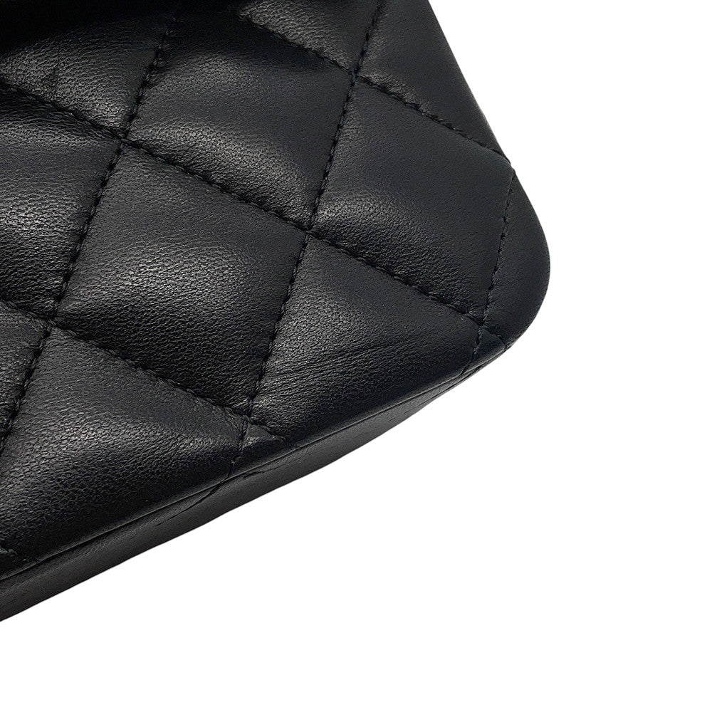 CHANEL Matelasse Double Flap ChainShoulder Bag Black/RedA01112 Lambskin Size 25