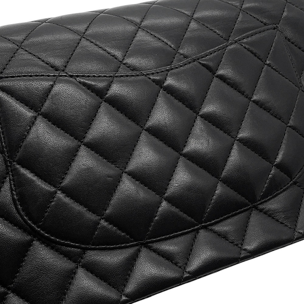 CHANEL Matelasse Double Flap ChainShoulder Bag Black/RedA01112 Lambskin Size 25