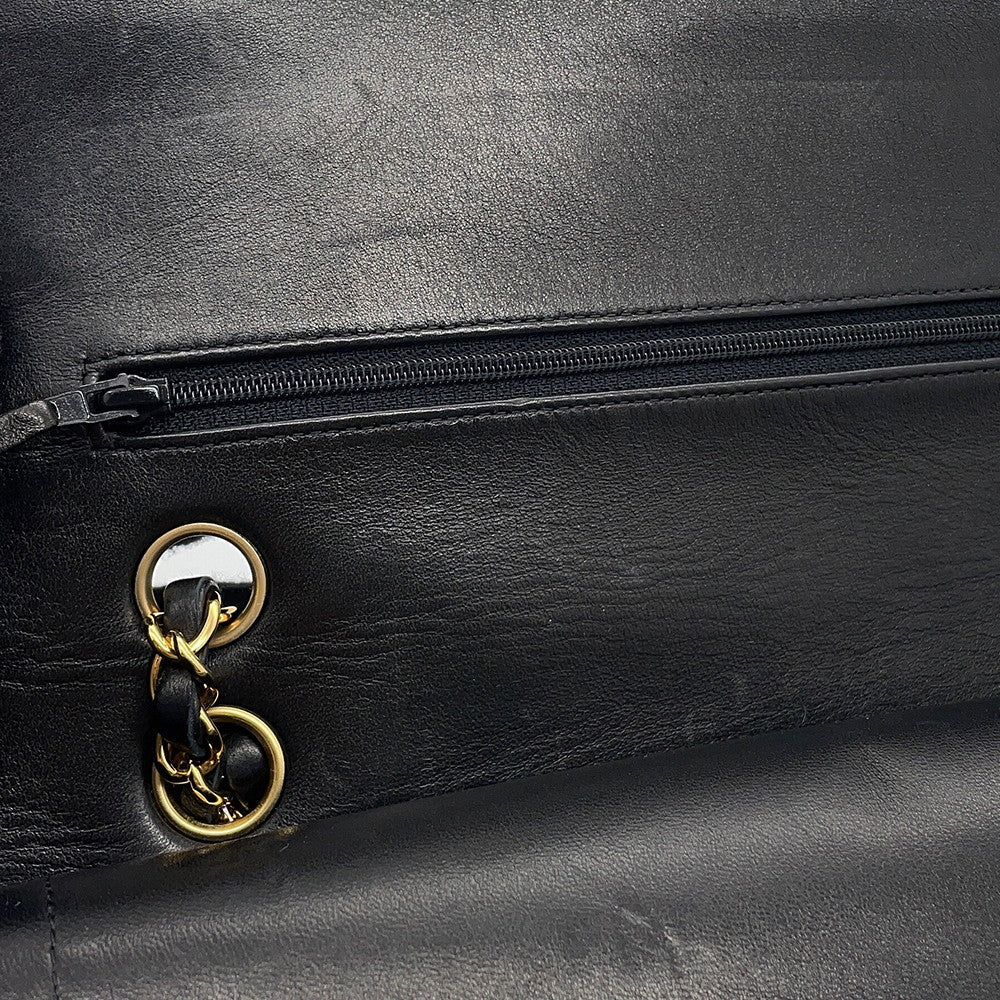 CHANEL Matelasse Double Flap ChainShoulder Bag Black/RedA01112 Lambskin Size 25