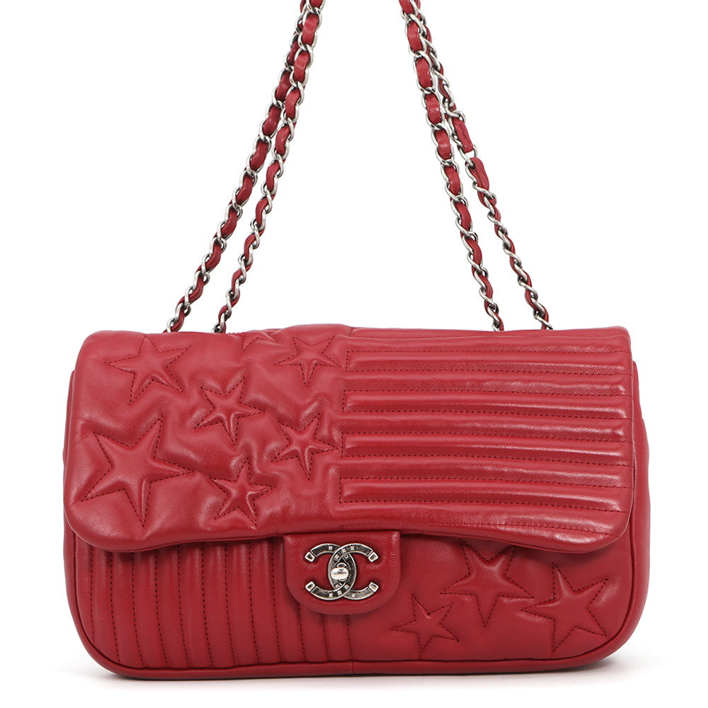 CHANEL Paris-Dallas Flap Bag Red Lambskin