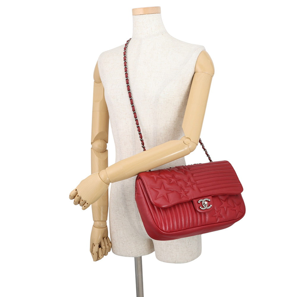 CHANEL Paris-Dallas Flap Bag Red Lambskin