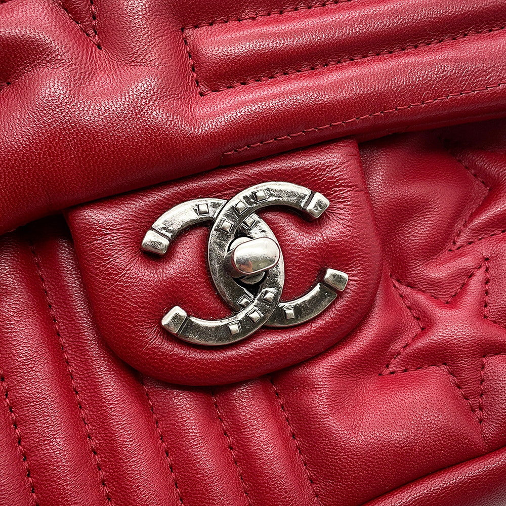 CHANEL Paris-Dallas Flap Bag Red Lambskin