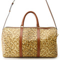 CELINE Leopard Travel Bag Brown PVC Leather
