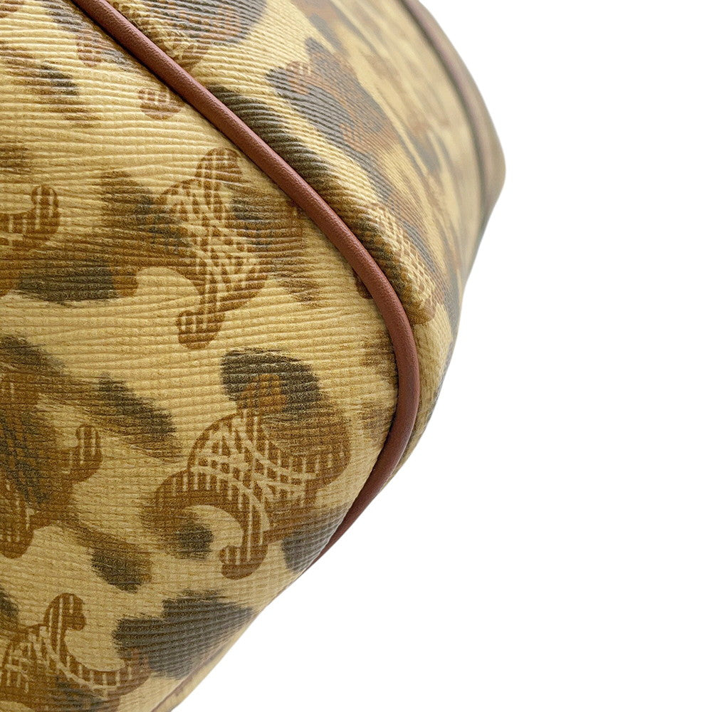 CELINE Leopard Travel Bag Brown PVC Leather