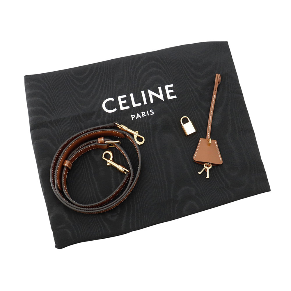 CELINE Leopard Travel Bag Brown PVC Leather