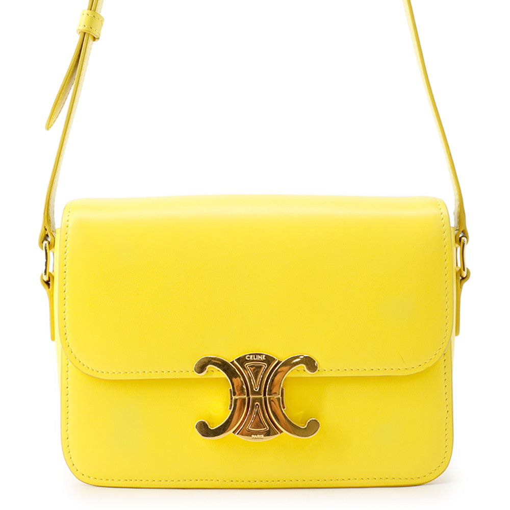 CELINE Shoulder Bag Yellow188423 Leather