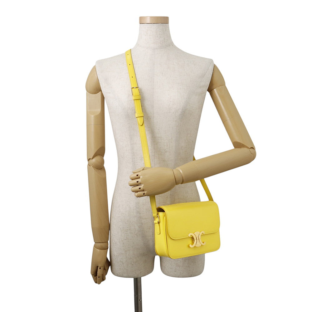 CELINE Shoulder Bag Yellow188423 Leather