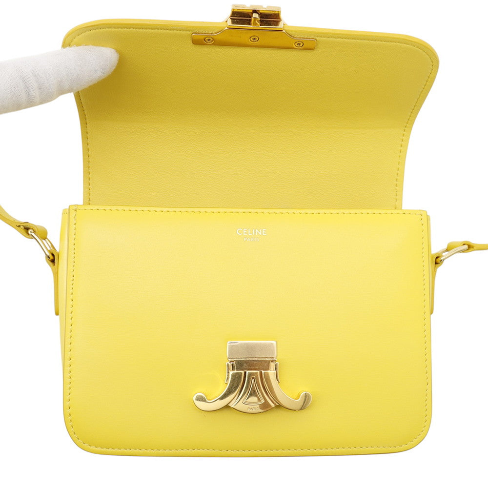 CELINE Shoulder Bag Yellow188423 Leather