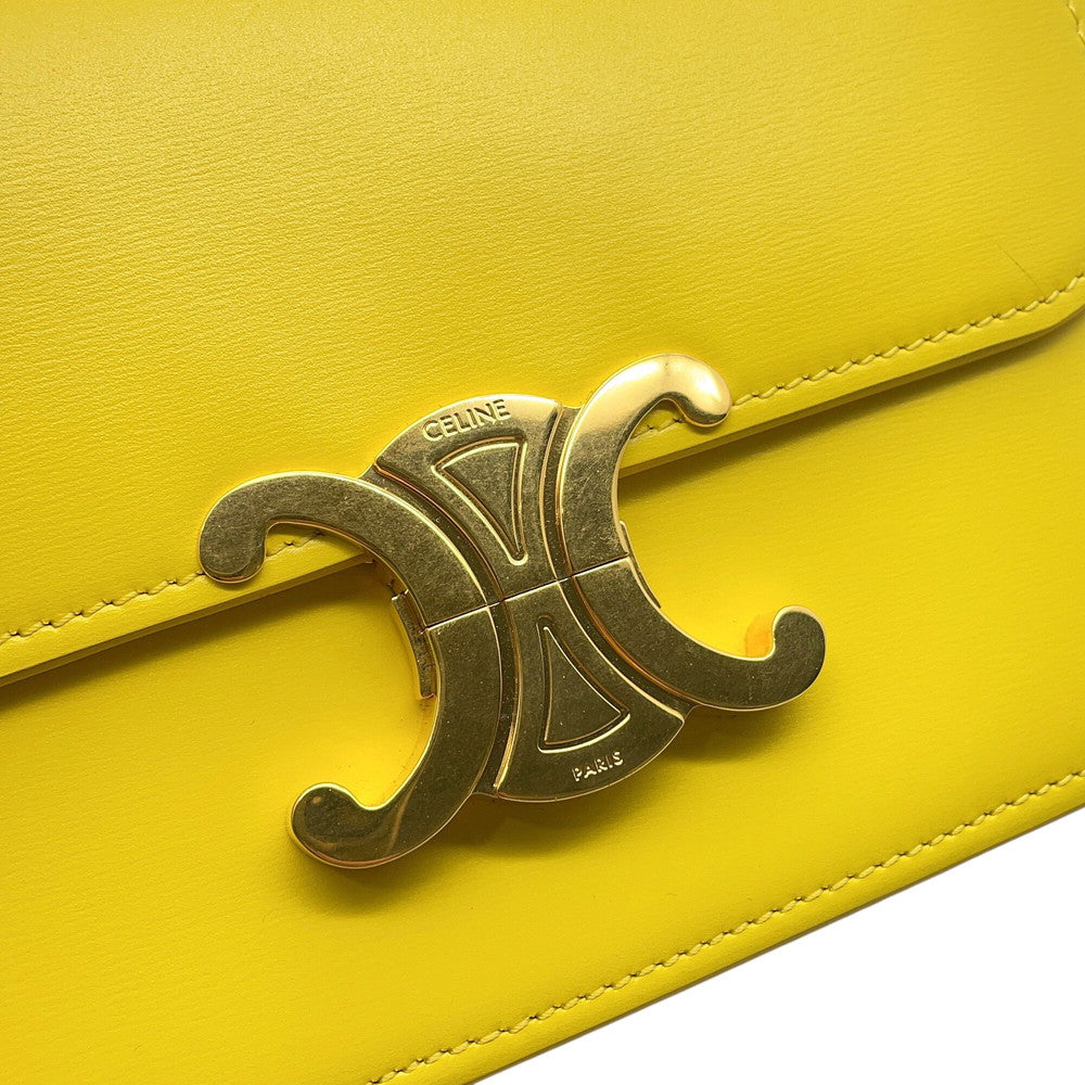 CELINE Shoulder Bag Yellow188423 Leather