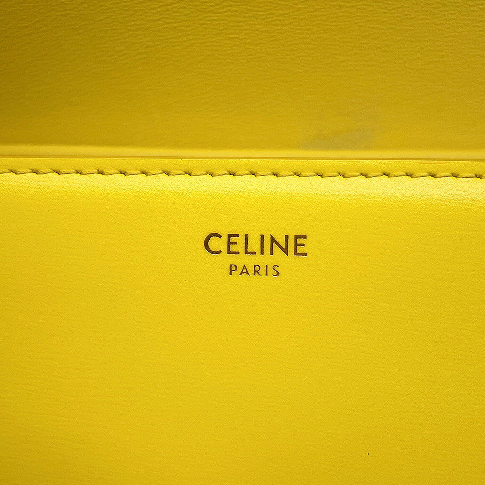 CELINE Shoulder Bag Yellow188423 Leather