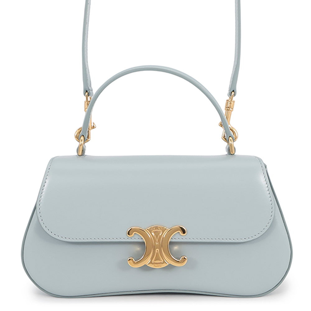 CELINE Laura 2WAY Handbag Ice blue119533 Leather