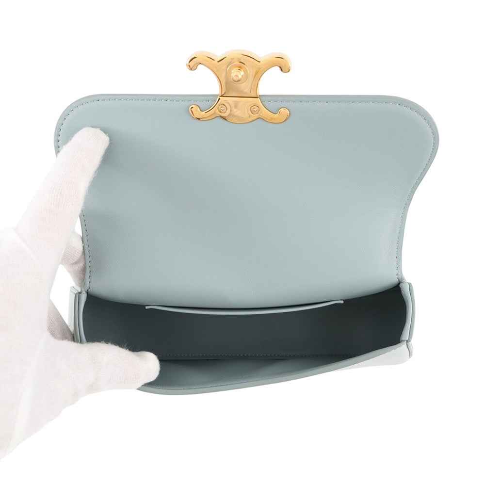 CELINE Laura 2WAY Handbag Ice blue119533 Leather