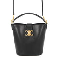 CELINE Triomphe Louise 2-Way Handbag Black119173FX9.38NO Calf Leather Size Small