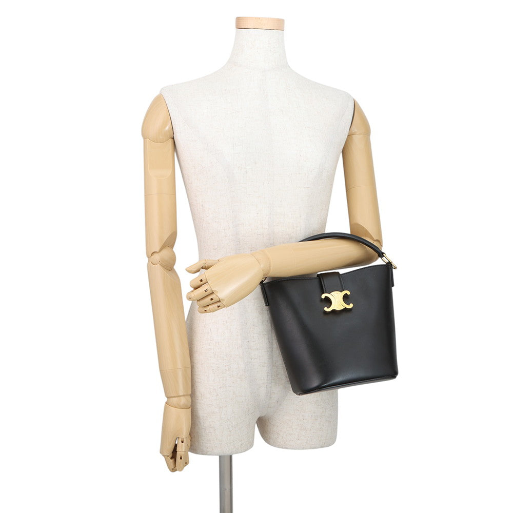 CELINE Triomphe Louise 2-Way Handbag Black119173FX9.38NO Calf Leather Size Small