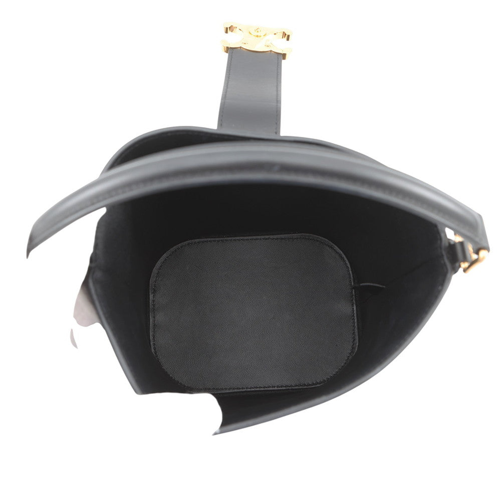 CELINE Triomphe Louise 2-Way Handbag Black119173FX9.38NO Calf Leather Size Small