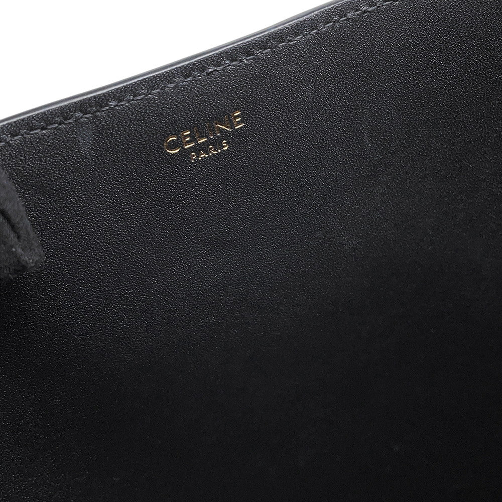 CELINE Triomphe Louise 2-Way Handbag Black119173FX9.38NO Calf Leather Size Small