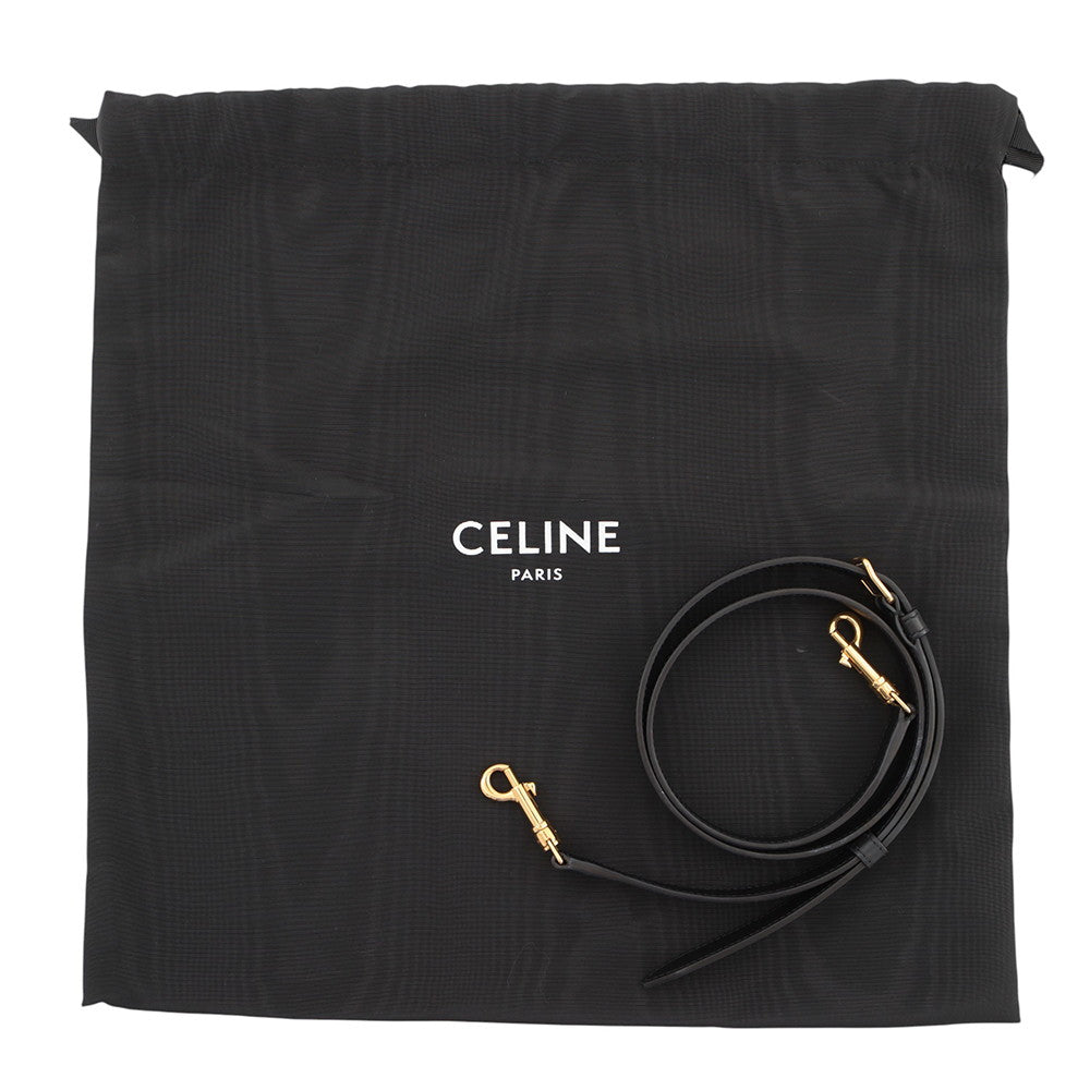 CELINE Triomphe Louise 2-Way Handbag Black119173FX9.38NO Calf Leather Size Small