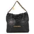 CHANEL CHANEL22 ChainShoulder Bag BlackAS3261 Shiny Calf Leather Size Medium