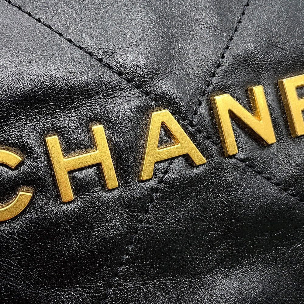 CHANEL CHANEL22 ChainShoulder Bag BlackAS3261 Shiny Calf Leather Size Medium